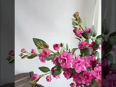 カメリア 合成花,多頭カメリアの花束,長い枝,人工花