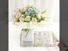 シミュレーション グランナートローズ 完成品 ブーケツ イン スタイル 家具 装飾 人工花 結婚式 飾り