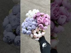 27頭の人工花束 茶のバラ ラフィート 婚活花束 家庭装飾