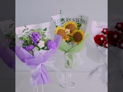 国境を越えた人気の手作り ハンケチ カーネーション 編み糸 花 ローズ ギフトボックス 母の日