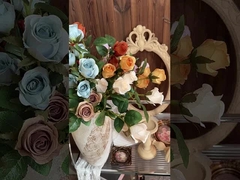 シミュレーションフラワーローズ、6ヘッドドラローズ滝、造花装飾、ウェディングブーケ卸売