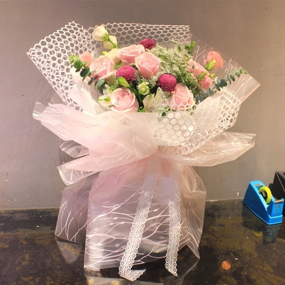 良い価格 Oppの印刷された純防水花屋ペーパーに58cm x 58cmの花束の包むこと オンライン