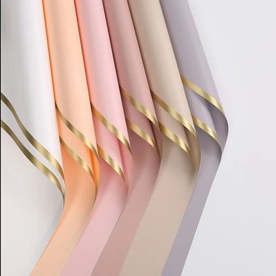 良い価格 2024 ゴールド エッジ プラスチック 花の包装紙 多色 防水 鮮花のために厚く オンライン