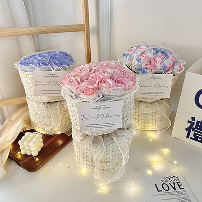 購入 卒業式 誕生日 20x35cm 多彩のバラ付きの石けん花束 完璧なガールフレンドプレゼント オンライン製造