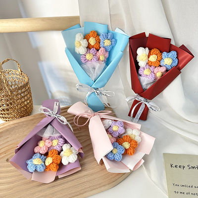 購入 バレンタインデー デリート ミニ花束 羊毛のバラパフ花 オンライン製造