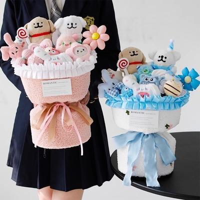購入 可愛いラインの子犬の人形花束 女の子のための誕生日プレゼント ベストに送る 恋人の人形 創造的なバレンタインデー online manufacture