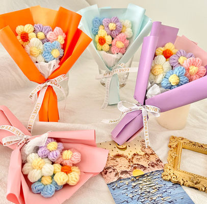 購入 編み花の種類 ハンドメイド ミニ糸花束 誕生日サプライズ オンライン製造