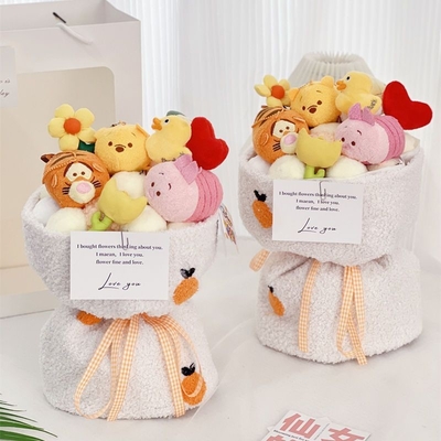 購入 独特の子供の日プレゼント プルーシュ人形花束 可愛い小熊と様々な花束 online manufacture