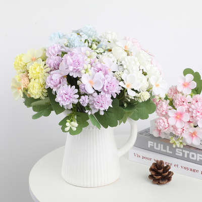 良い価格 プラスチック の ホルテンジア と デイジー の 花束 あなた の 家 や 出来事 に 永遠 の 添加物 オンライン