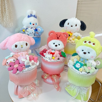良い価格 中国人のバレンタインデー 手作り 人形花束 大きな耳の犬デザイン 誕生日や記念品のための完璧な贈り物 多彩 オンライン