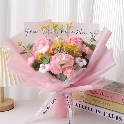 良い価格 ママ の 誕生日 贈り物 に とっ て 多色 の 手作り の 毛糸 編み物 の 花束 オンライン