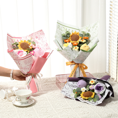 良い価格 20x35cm 手織りの花束 日向やバラ シミュレーション ウール 多彩 バレンタインデーや誕生日に最適 オンライン