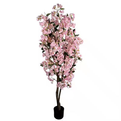 購入 150cm 人工桜の木 ピンク 人工桜花木 庭の結婚式飾りのための人工植物 オンライン製造