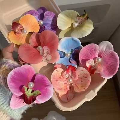 良い価格 ホットセール 人工 花のオーキディア ヘアピン 花のヘアクリップ 海辺の休暇 ヘアアクセサリー オンライン