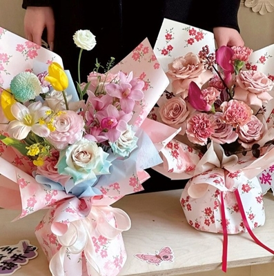 購入 春の花の包装紙,濃縮された新鮮な花束の包装紙,防水印刷の包装紙,花屋の花芸包装 online manufacture