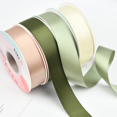 購入 2.5cm 双面暗号化 固い色の花のリボン 花束のリボン 手作り DIY弓 ギフトボックス リボン online manufacture