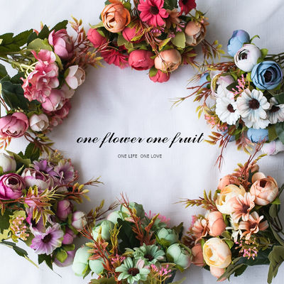 購入 人工花,偽花,ダイヤモンド茶葉,プラスチック茶バラ,人工花,装飾花,写真道具 オンライン製造