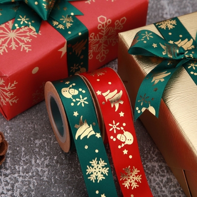 購入 メーカー用 プリントポリエステルリボン クリスマススノーフレークリボン ギフトリボン DIY クリスマスパッケージリボン online manufacture
