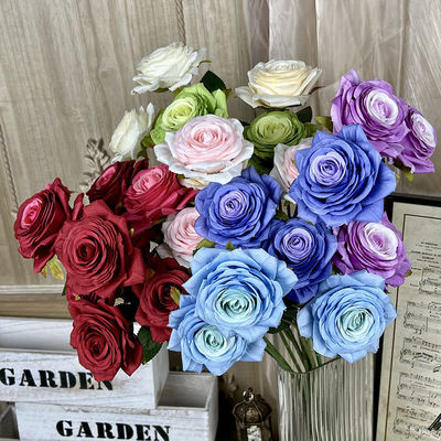 良い価格 3千枚組んだ真と偽の花の花束 結婚式の花束 高級人工のシルク花飾り リビングの飾り オンライン