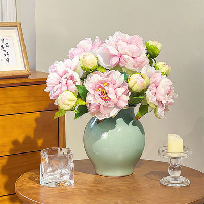 良い価格 高級ピオニーやピオニーの人工花 中国様式のリビングの飾り花 食卓の花飾り ピオニーの人工花束 オンライン