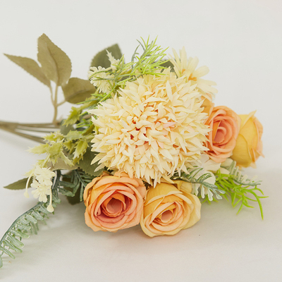 良い価格 模擬花 刺さった丸のバラ 組み合わせ花 ホテルの装飾 偽りの花 服 荷物 装飾 糸花 ヘッドウェア 人工花 オンライン