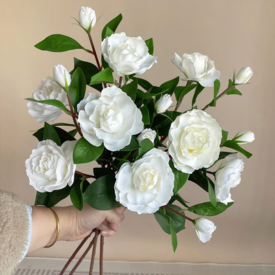 良い価格 人工ガーデニア,食卓,リビングルーム,寝室,家飾りの花束,人工花,撮影道具,写真道具 オンライン