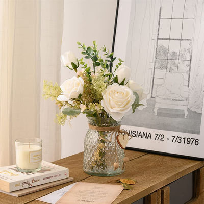 購入 アマゾンの源 客室や家庭の飾り付けのための人工バラ花束 人工バラ 人工花 オンライン製造