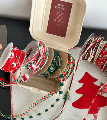 購入 DIY 花材 グリーン 1cm/5m クリスマス織りリボン デコレーションとギフトボックス用 オンライン製造