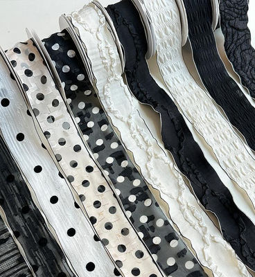 購入 DIY装飾フローラル包装 14m 白黒リボン 七夕ブーケ リボン付きフラワーショップ オンライン製造