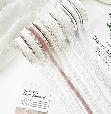 購入 手作りDIYバッチヘアデコレーションフラワーブーケタイドケーキギフトリボン用ウォッシャブルジャカードレースリボン1.6cm幅 オンライン製造