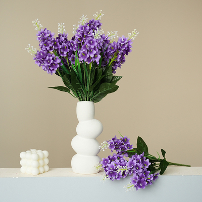 購入 5頭のハヤシンスラベンダー花束を模倣する 屋外の花束 結婚会場 ガイド 家庭装飾 花束 online manufacture