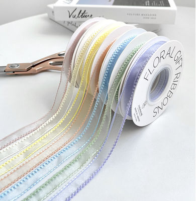 購入 韓国 波 縁 雪 シルク リボン 花の包装 DIY 素材 花束 束の花 Advanced 装飾 ストライプ オンライン製造