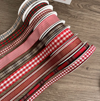 購入 イギリス風 クリスマスネクタイ プレッドリボン 花束 環境に優しい織物テープ 手作り 花柄 DIY ギフトパッケージング 材料 オンライン製造