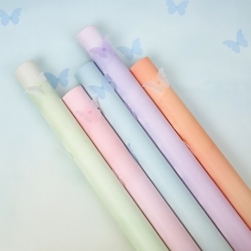 購入 57*57cm バレンタインデー 防水 花柄 フラワー ラッピングペーパー バタフライデザイン online manufacture