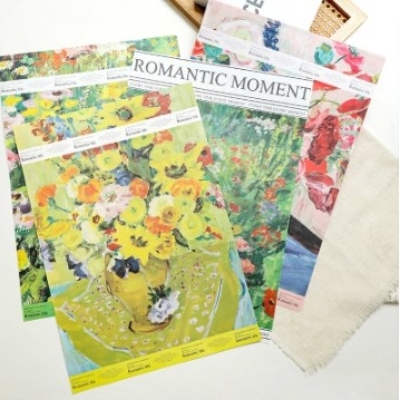 購入 花包装紙 ロマンチックな瞬間 57*57cm 油絵の雰囲気 アート 多色 online manufacture