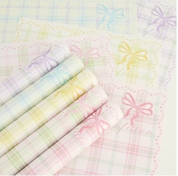購入 57*57cm シンプル・グリッド・ブーケート 包装紙 DIY 花屋 包装用 花の包装用 online manufacture