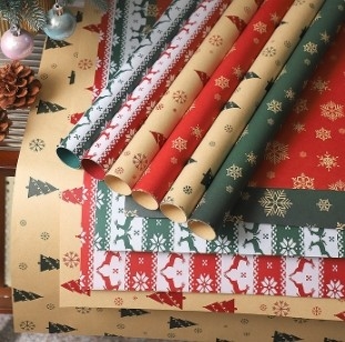 購入 クリスマスツリーの花包装紙 クラフト紙 多色 DIYアレンジ用 online manufacture