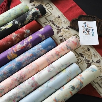 購入 57*57cm 敦煌シリーズ テクスチャ DIY 花柄 フラワー ギフトラッピングペーパー online manufacture