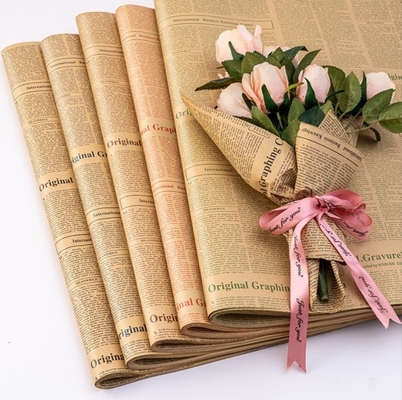 購入 本の包装、ギフト包装、花束の包装、花の包装、英語の新聞用の多色ヴィンテージクラフト紙 online manufacture