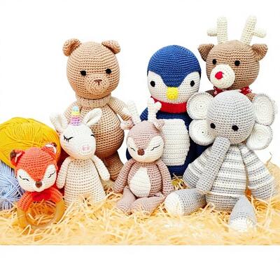 購入 動物 可愛い 手作り ニット 人形 綿 織物 赤ちゃん ギフト 玩具 PP 綿 詰め 31-50cm オンライン製造