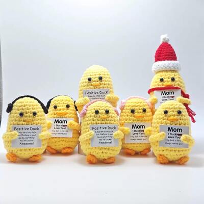 購入 おかしなハッコリ カワイ 充実した感情的 ポジティブなアヒル プルーシュ トイ おかしな編み物 ポジティブなアヒル ハッコリ 人形 バッグ ペンダント ギフト オンライン製造