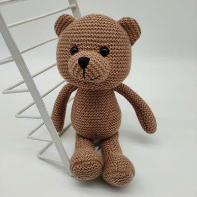 購入 かわいいクマのあみぐるみおもちゃ手作り柔らかいかぎ針編みニット人形ベビー睡眠ぬいぐるみ動物ぬいぐるみ PP 綿充填 オンライン製造