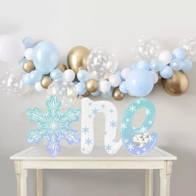 良い価格 Wholesalの雪片1つの誕生日の気球の冬の誕生日の気球の冬の誕生会の装飾の雪片ホイルの気球 オンライン