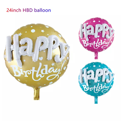良い価格 24inchを浮かべる誕生日おめでとう党場面レイアウトのアルミ ホイルの気球 オンライン