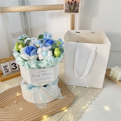 良い価格 羊毛のウサギの耳花束 手持ちの花束 20x35cm 誕生日のための理想的な オンライン