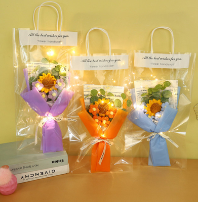 良い価格 25x45cm 紫陽花 シミュレーション ニット糸 花のアレンジメント オンライン