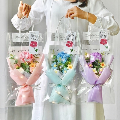 良い価格 手作り 紫陽花 カーネーション 編み花束 創意的な 準備済み ギフト ベスティの誕生日/クリスマス ローズ インスピレーション 糸花 オンライン