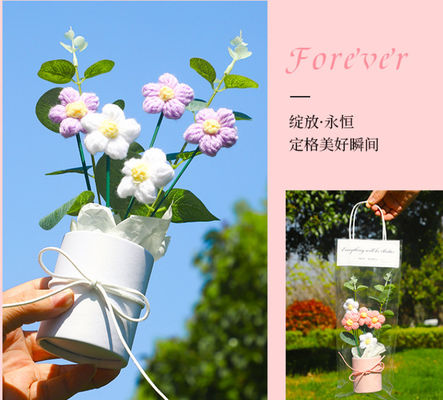 良い価格 編み物 編み物 花の花束 6x20cm 母の日 誕生日 バレンタインデー オンライン