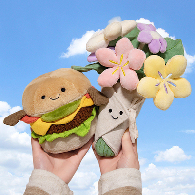 良い価格 コンフォート 付き添い ハンバーガー プルーシュ 柔らかい おもちゃ かわいい 15x28cm 食品シリーズ 詰め物 動物 花の種類 花束 ギフト オンライン
