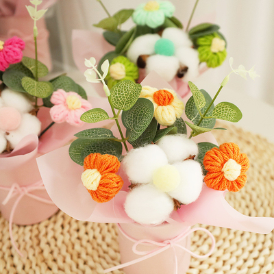 良い価格 綿の手作り ミニパフ花束 教師の日 誕生日 卒業記念品 多彩のプレゼント オンライン